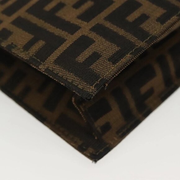 FENDI Zucca Canvas Shoulder Bag Black Brown Auth 129768 - Picture 5 of 16